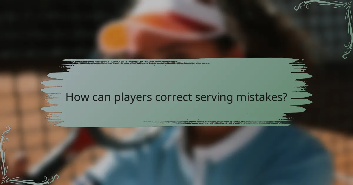 How can players correct serving mistakes?