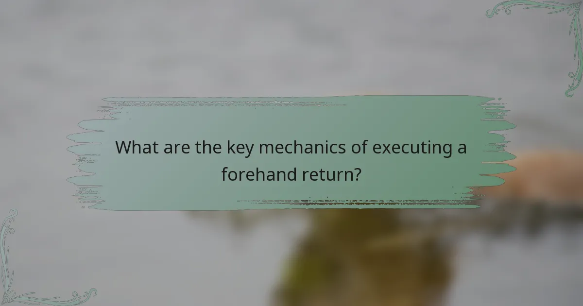What are the key mechanics of executing a forehand return?