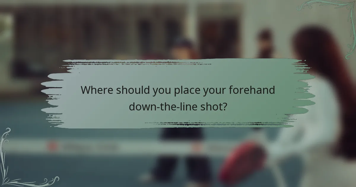 Where should you place your forehand down-the-line shot?