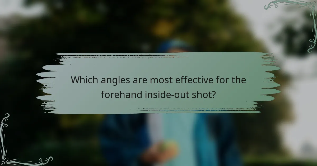 Which angles are most effective for the forehand inside-out shot?